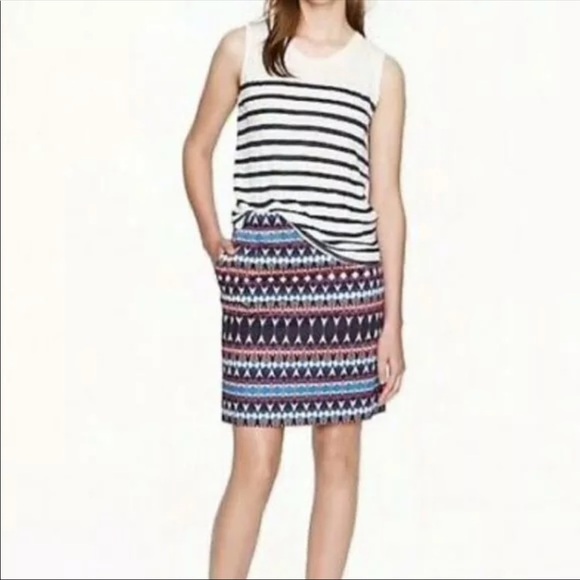 J Crew Purple Blue Gemstone Print Salon Mini Skirt - Picture 1 of 6